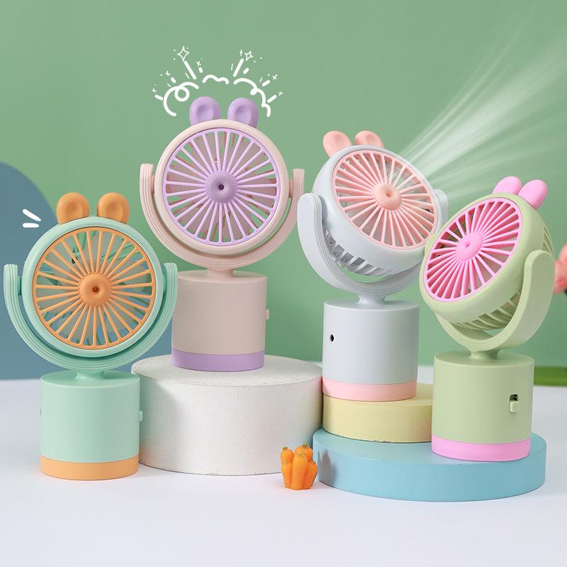 Portable Student Desktop Mini Fan - Rechargeable and Customizable Gift