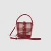 Red plaid mini bucket bag, high-quality handbag for women, 2025 new casual shoulder and crossbody bag