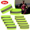 5 Stück Reflektierendes Laufarmband für Handgelenk Knöchel Bein Sicherheit Reflektierband Nachtwandern Radfahren LED Armband Armband Hohe Sichtbarkeit