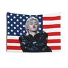 KPop Idol US Flag Tapestry Black Leather Outfit Print Polyester Wall Hanging Fan Themed Home Decor for Bedroom  Dorm