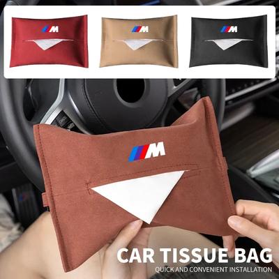 Car Armrest Box Seat Back Hanging Tissue Bag Cover For BMW M M2 M3 E46 E90 E60 F30 F10 E39 E36 F20 G30 G20 E87 E92 E91 E30 F11
