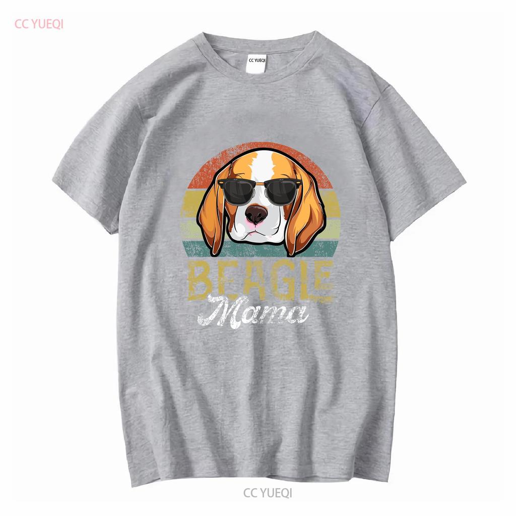 Retro Beagle Mama T Shirt Women Mothers Day Dog Mom S 3XL long sleeves vintage Washed Versatile Stretched Comfortable Casual