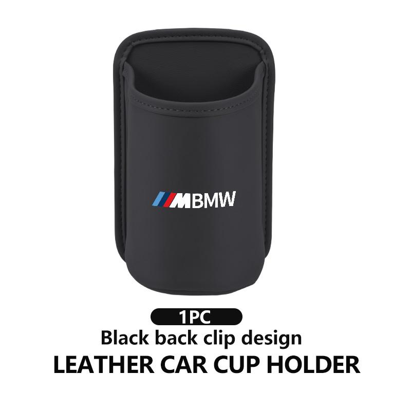 Car Leather Cup Holder Hang Drink Storage Box Accessories For BMW Performance M E87 E30 E46 E28 F35 G20 E93 F20 X3 X WS4