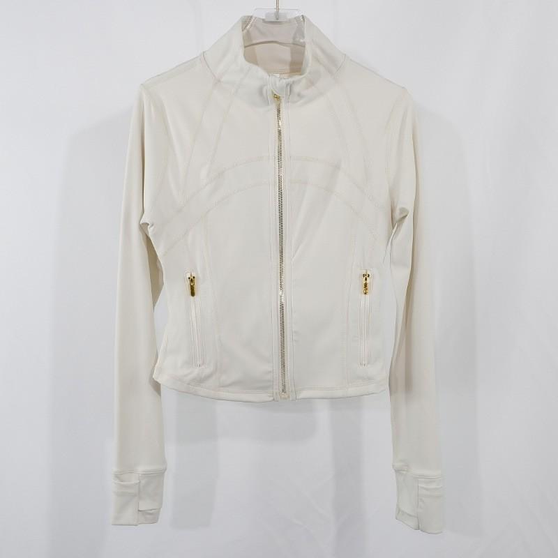 Womens Slim Fit Short Jacket Gold Zipper Yoga Fitness Activewear
