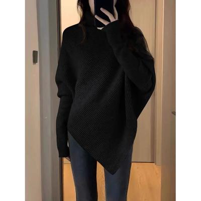 Irregular Turtleneck Sweater Women's Winter New Popular Korean Gentle Lazy Wind Thickened Knitting