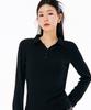 CHASECULT Women'S Ribbed Open Collar Long Sleeve T-Shirt-Farg5162B03