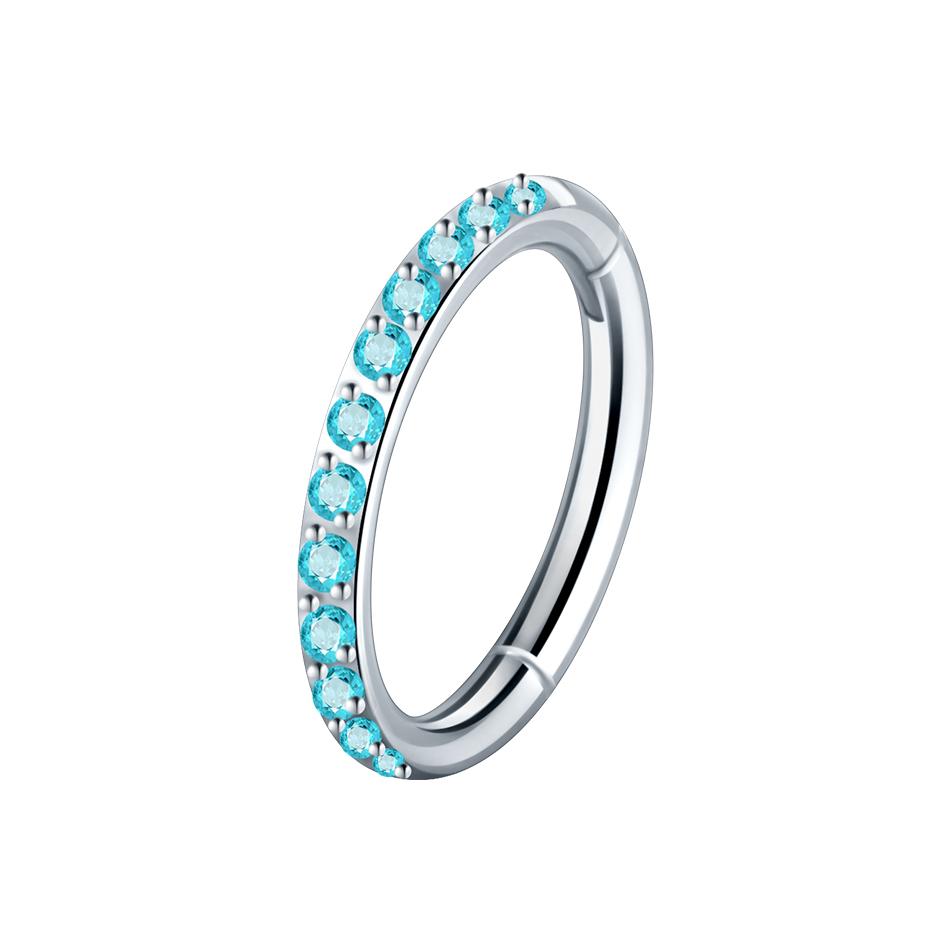 1/5 Pezzi Anelli Naso in Acciaio Zircone CZ 6/8/10/12mm Segmento Cernierato Orecchio Cartilagine Trago Orecchini Helix Cerchi Clicker Piercing Gioielli