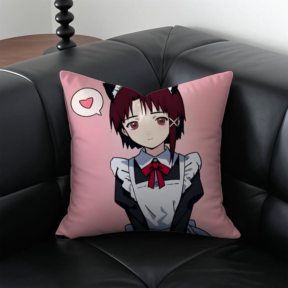 anime cyberpunk SSerial EExperiments LLain Cushion Cover Pillow Case Antidustmite Invisible zipper silky plush cushion