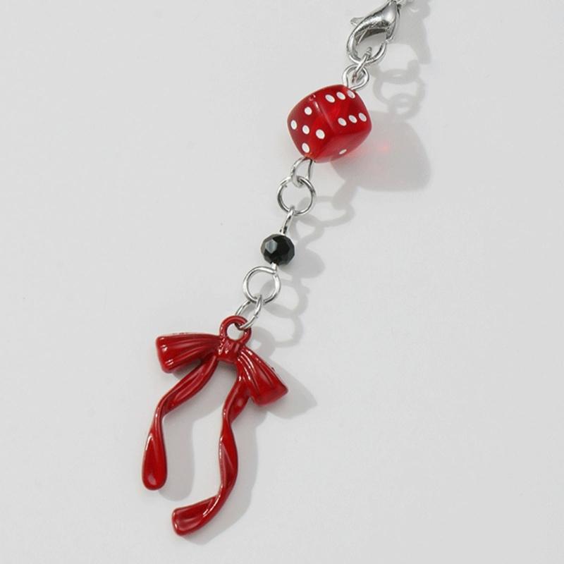 Schickes Schmetterlingskreuz Design Schlüsselanhänger Dekorative Schmetterlingskreuz Schlüsselanhänger mit Würfel Anhänger für Taschen Handys