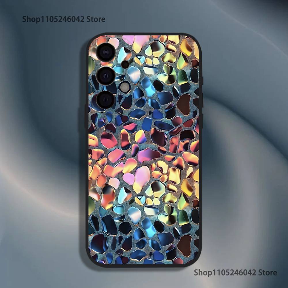 Bunte Glas-Handyhülle für Samsung S26, S25, S24, S21, S22, S23, S30, Ultra, S20, Plus, Fe, Lite, 5G Schwarze Hülle