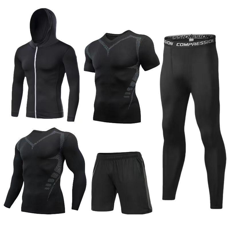 Men's High-Elastic Sportswear Set for Running - Quick-Dry, Moisture-Wicking, Breathable Fitness Tights