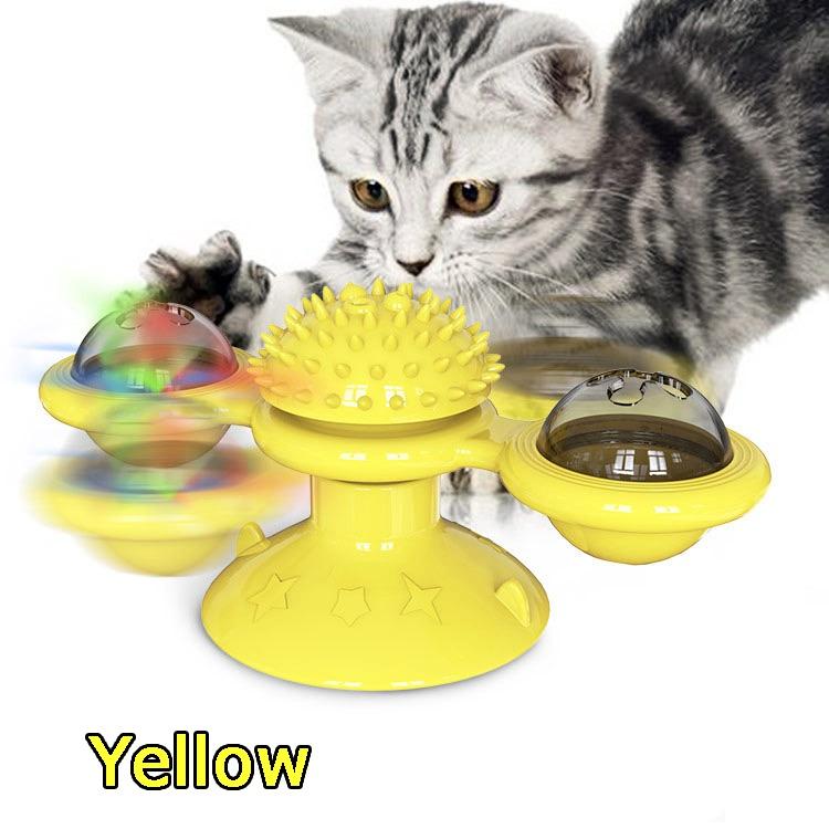 New Windmill Cat Toy Turntable Teasing Pet Toy Scratching Tickle Cats Hair Brush Funny Entertainment Toy for Cat