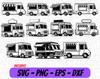Food Truck Vector | Food Car Png Art | Digital Clipart SVG| Eps Design | Cricut Cut File | Cameo DXF | Sublimation File | Food Truck Bundle