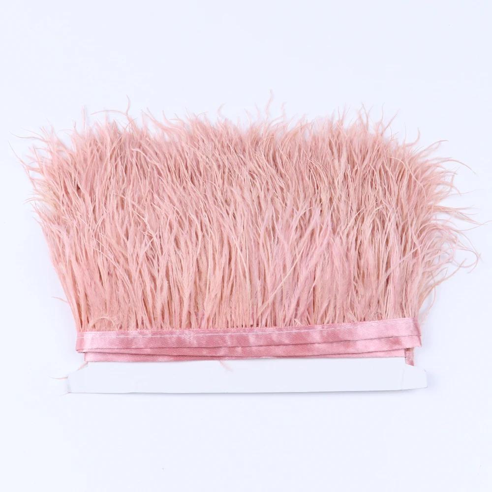 Feather1 meter Natural Ostrich feather Trims Ribbon 6-15 cm for Skirt DIY Clothing Black White Ostrich feathers Wedding Decoration