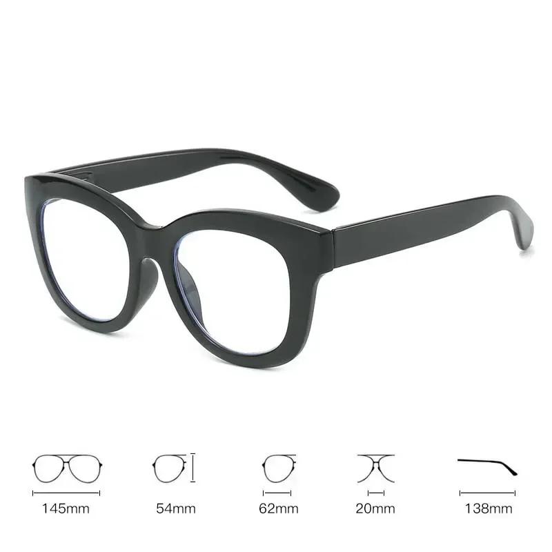 Ladies Cat Eye Blue Light Blocking Glasses Trendy Computer Eyewear Fashion Oversized Optical Spectacle Eyeglasses for Women Men