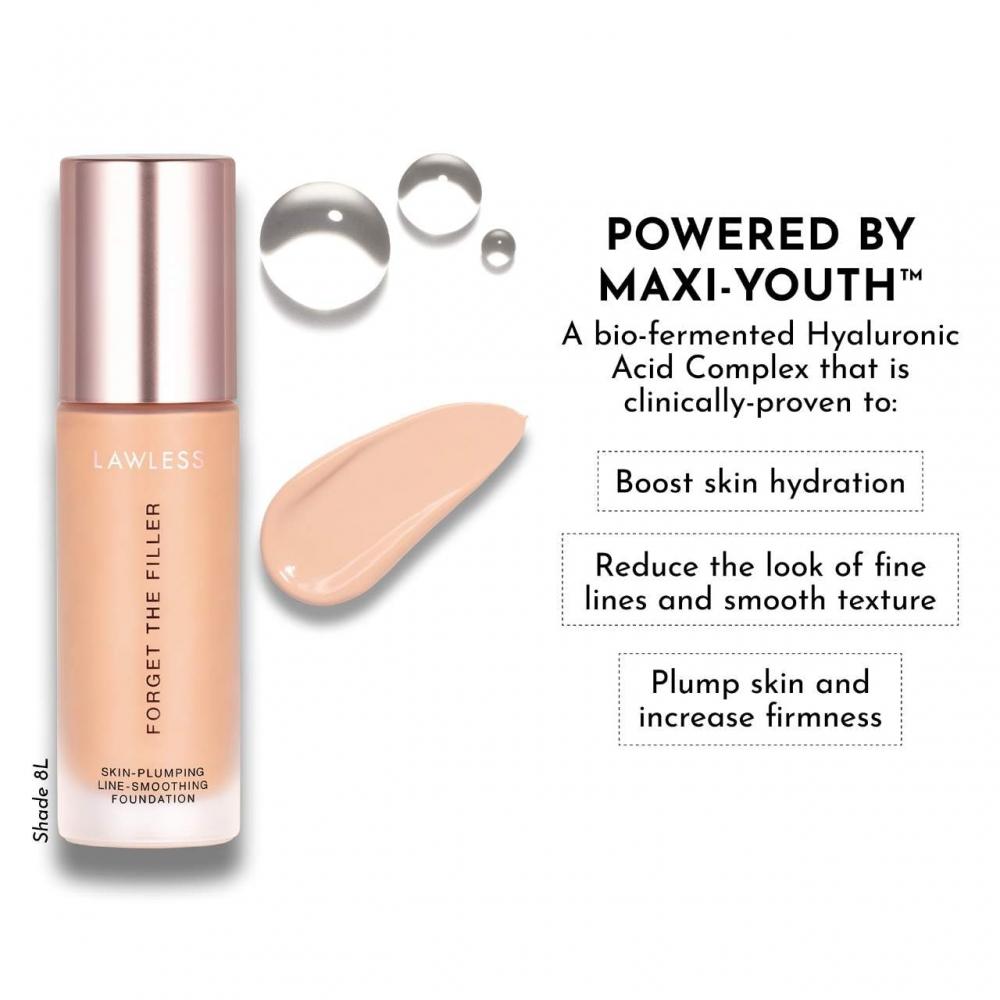 Lawless Forget The Filler Hautaufpolsternde Faltenreduzierende Foundation 1 Unze 30 ml 8l Hell-Mittel mit Neutralen Untertönen