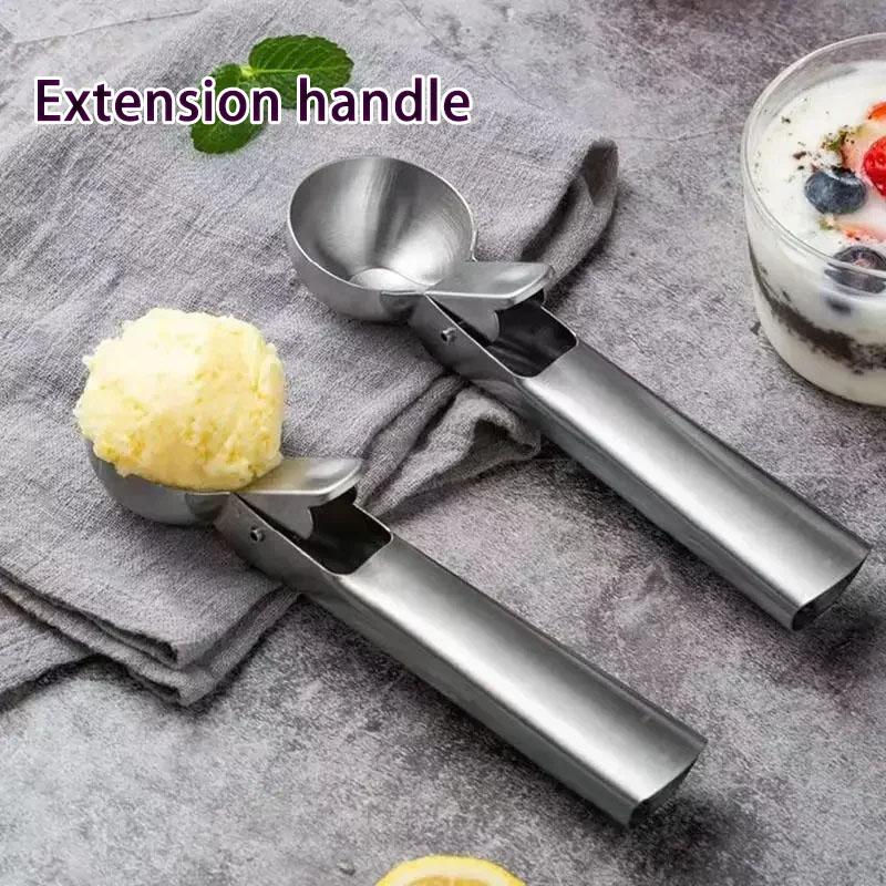 Stainless Steel Dual Purpose Ice Cream Scoop Digger Multifunctional Fruit Scoop for Ball Maker Watermelon Ice Cream Spoon Tool