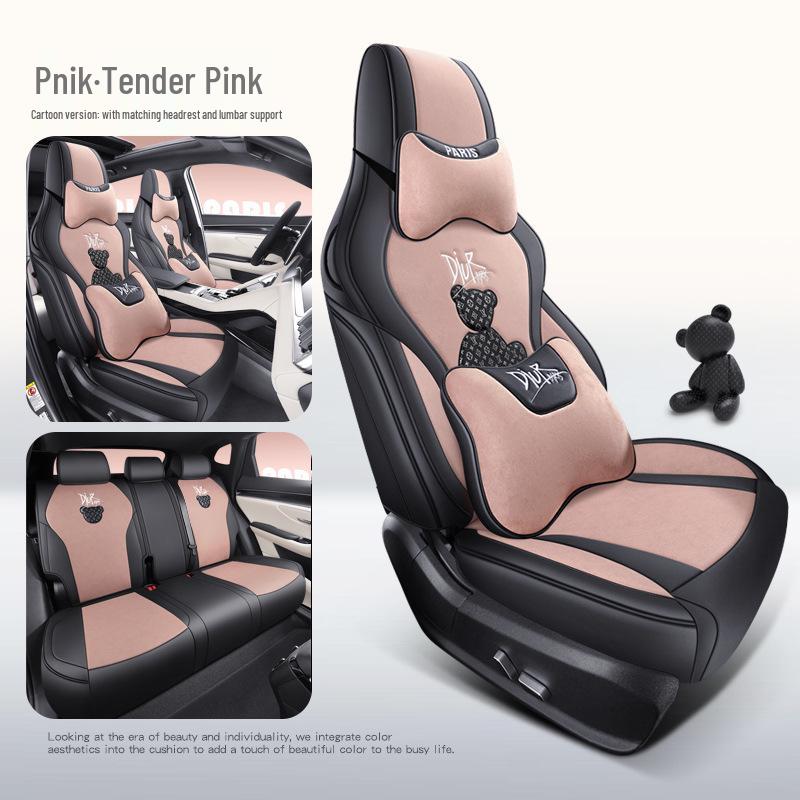 BYD Song PLUS Little Bear 4-Season Car Seat Cushion - Tech Cloth, Full Coverage for 5 Seats