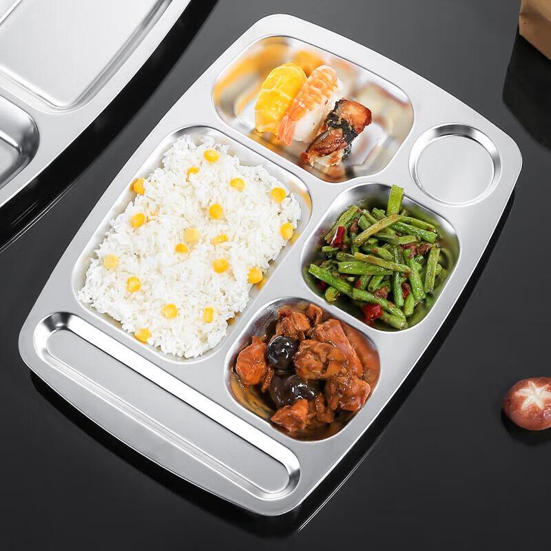 Drui'en 201 Stainless Steel 6-Compartment Lunch Tray