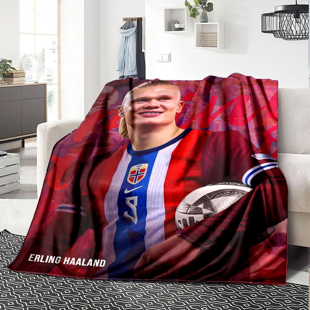 1pc Haaland9 Blanket, Gift, for Men and Women, Soft Blanket, Good for Sofa Bed Couch Travel, Lightweight Flannel Blanket