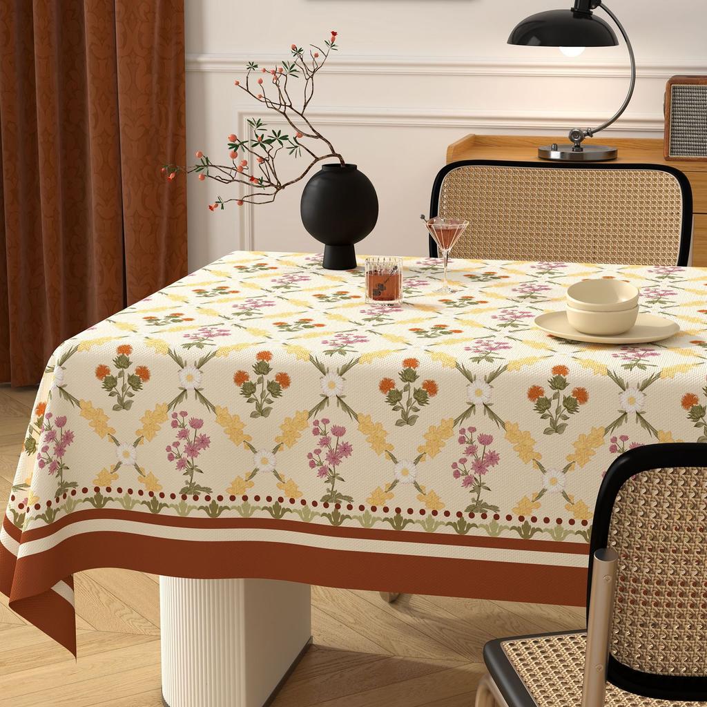 Dining Table Tablecloth Leave-In Oil-Proof, Waterproof And Anti-Scalding Rectangular Dining Table Cloth High-End Coffee Table Tablecloth Protective