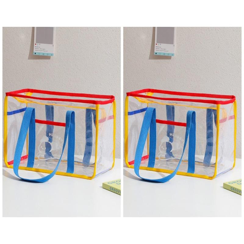 Summer Fashion Tote Bag Large Clear PVC Cartoon Handbag Jelly Transparent Beach Purse for Women Cute Shower Shoulder Bag for Bath
