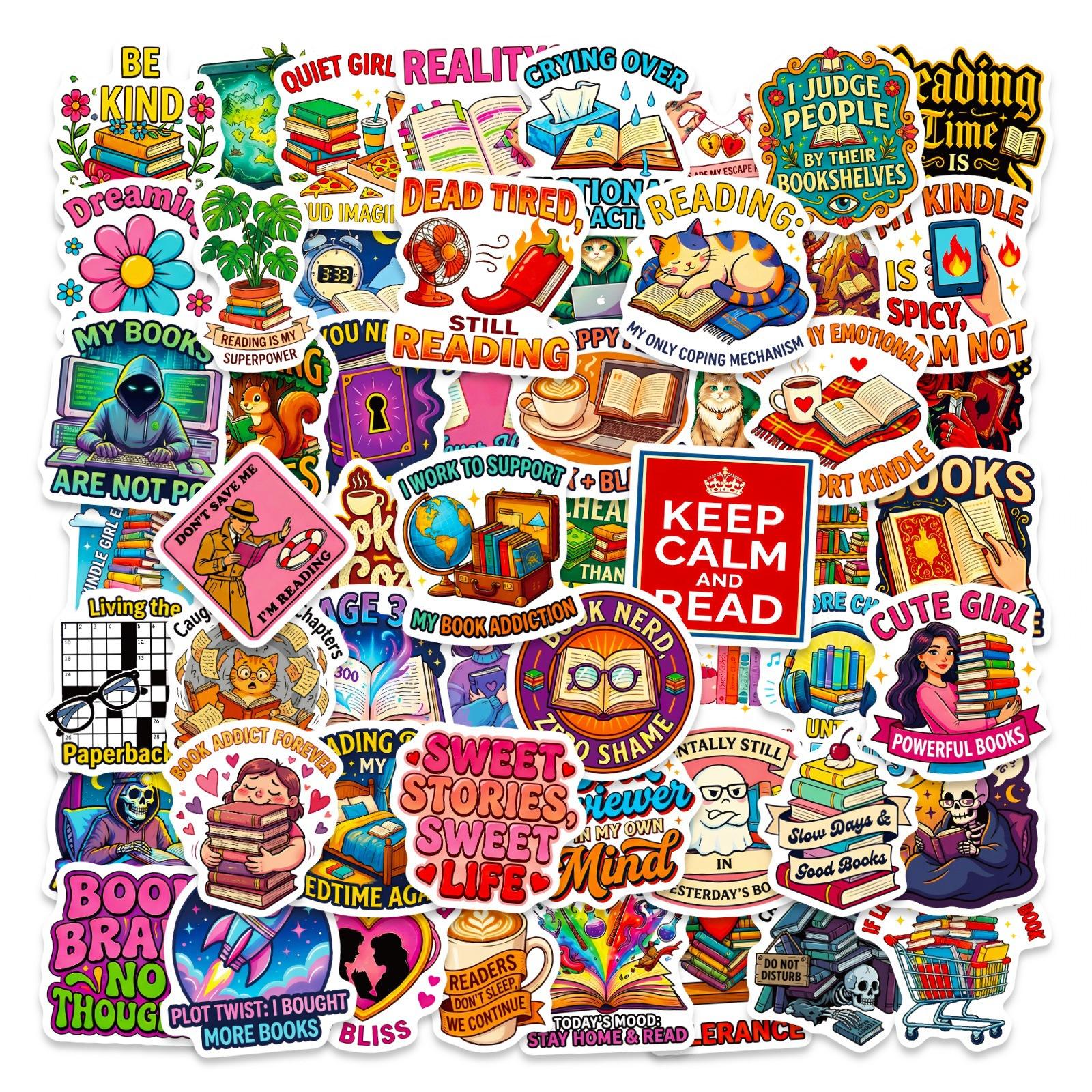 

56 Reading Stickers Creative Non-Repeating Inspirational Reading Materials Text Materials Stickers Waterproof