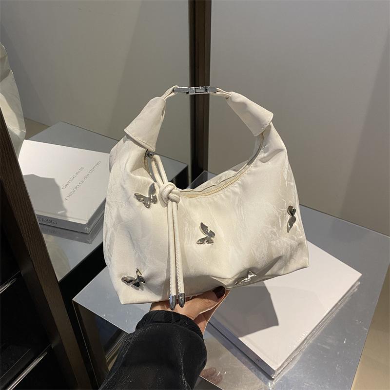 Trendy Butterfly Shoulder Bag Lightweight Soft Hobo Adjustable Strap Daily Travel Shopping Crossbody Purse for Women