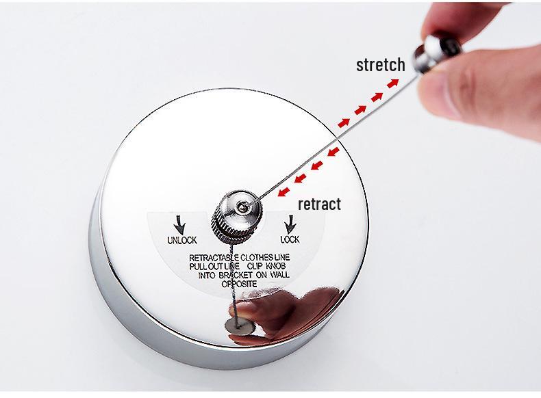 Invisible No-Drill Retractable Clothesline - Indoor/Outdoor, Stainless Steel & Nylon Drying Rope.