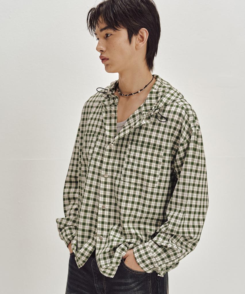 Secondmono Snap Check Hoodie Striukė [Žalia]_Sejk011Green