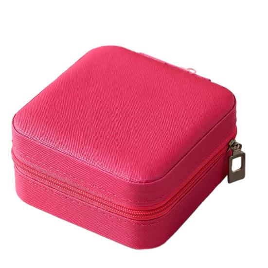 Mini Jewelry Storage Box, PU Leather Compact Jewelry Organizer, Soft Velvet Shockproof Jewelry Case for Rings Earrings