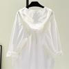Oversized Tops Long Sleeve Fashion Korean White Blouse Women Shirt Hooded Casual Cotton Blouses