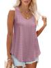 European & American Women's Summer Crew Neck Eyelet Sleeveless Tank Top T-Shirt