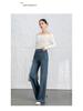 Xin Ge Women's Spring High Waist Retro Flare Jeans - Slimming Loose Fit, Wide Leg.