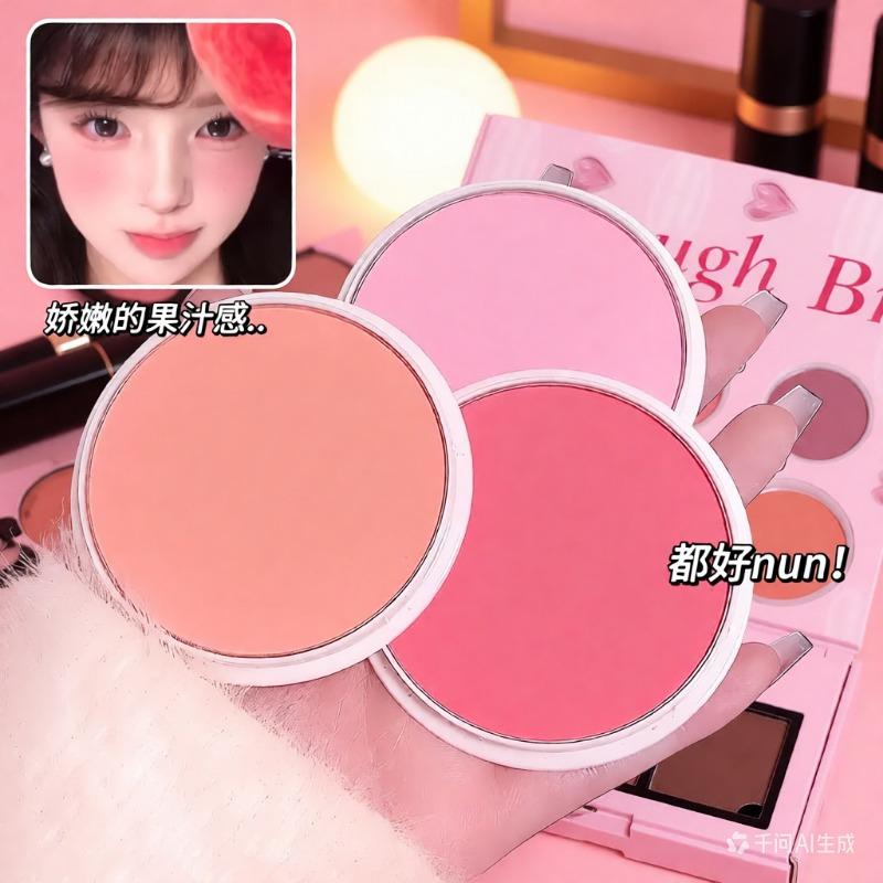 Korean Style Matte Single Color Blush For Natural Complexion