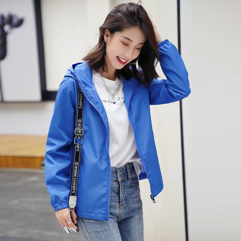 Spring Autumn New Women's Jackets Long Sleeve Windbreaker Middle-Aged Mother's Coat Hooded Short Jacket Loose Outwear
