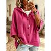 Autumn Winter Button Knit Hooded Sweater Cardigan Solid Color Casual Fashion Women's Coat Jacket