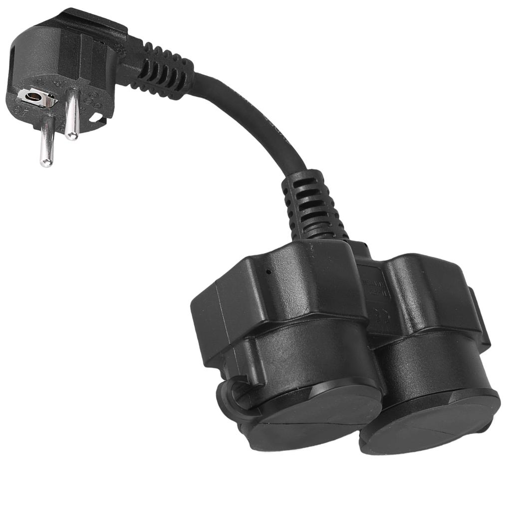 Heavy Duty Double Socket Extension Cable Fireproof Cord Outdoor Power Outlet Plastic for Outdoor & Damp Environments