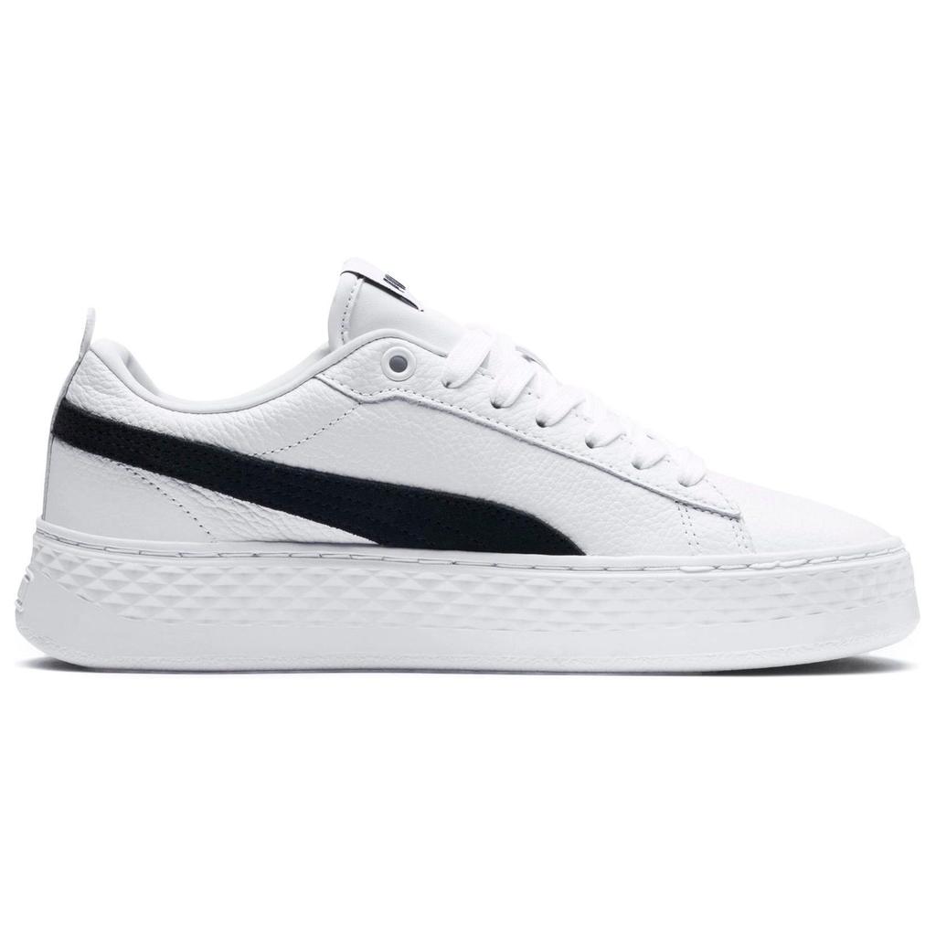 Puma Smash Platform L White Black Women Sneakers 366487-12