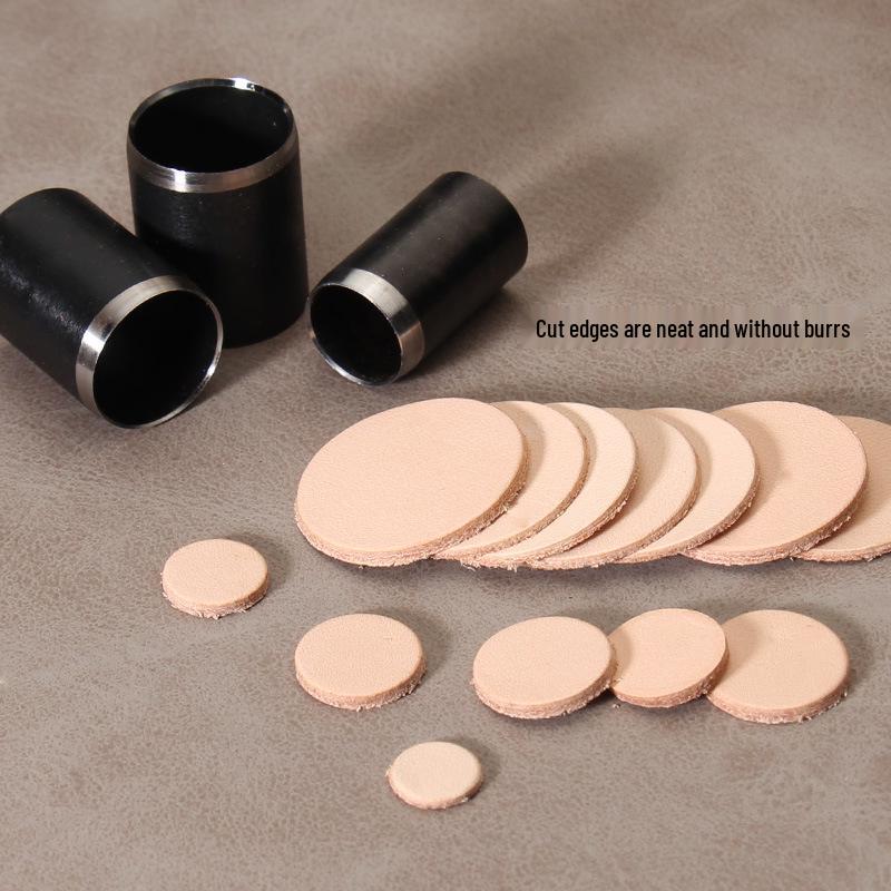 Round Steel Leather Punch Set - DIY Handmade Die Cut Tool for Round Holes