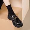 Loafers women's 2025 new spring and autumn black platform British style small leather shoes commuting single shoes versatile with skirt
