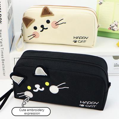 Cute Cat Pencil Case Large Capacity Aesthetic Pencil Organiser Portable Stationery Bag Pencil Cases For School Office Supplies