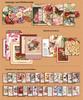 Retro Floral Imprint Greeting Journal Gift Box with English Stickers