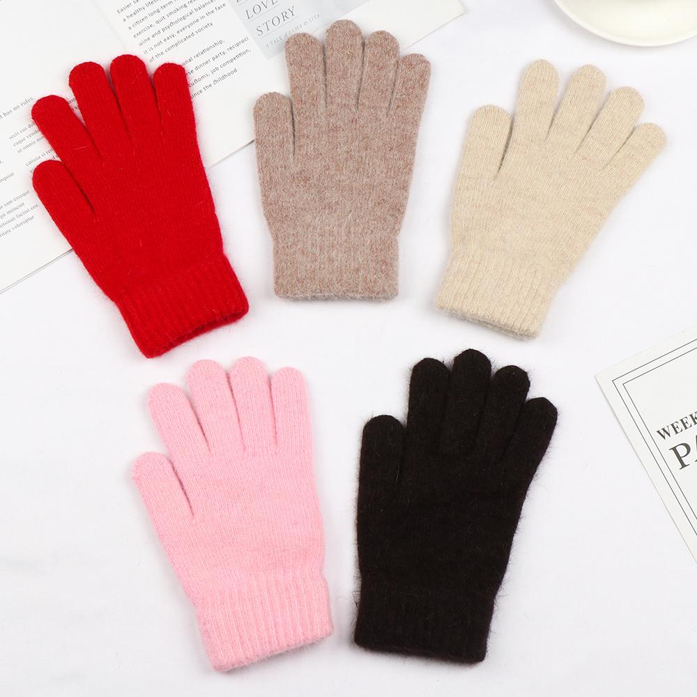 Elastic Full Finger Gloves Warm Thick Cycling Driving Women Men Winter Warm Knitted Woolen Outdoor Gloves