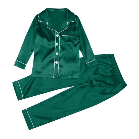 2Pcs/Set Christmas Pajamas Set Family Matching Xmas Pajamas Set Solid Color Smooth Fabric Festive Family Sleepwear