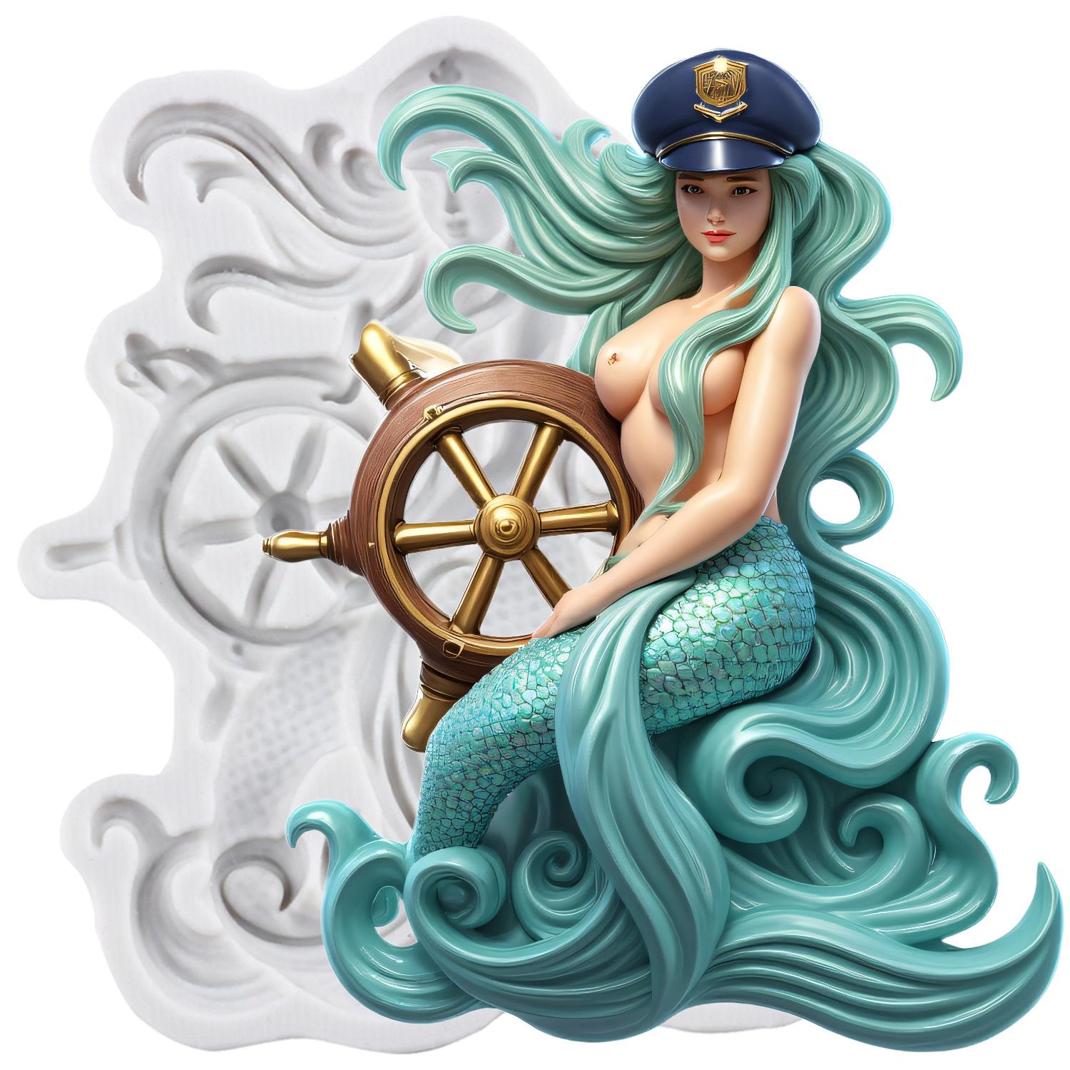 

Силиконовые формы Русалка Форма для мастики Русалка Инструменты для украшения торта Топпер для кекса Конфета Шоколад Форма для гампасты серый