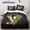 Pittsburgh Penguins Pattern Bedding Quilt Set  Home Decoration  Gift (1 * duvet cover + 2 * pillowcase  without core)