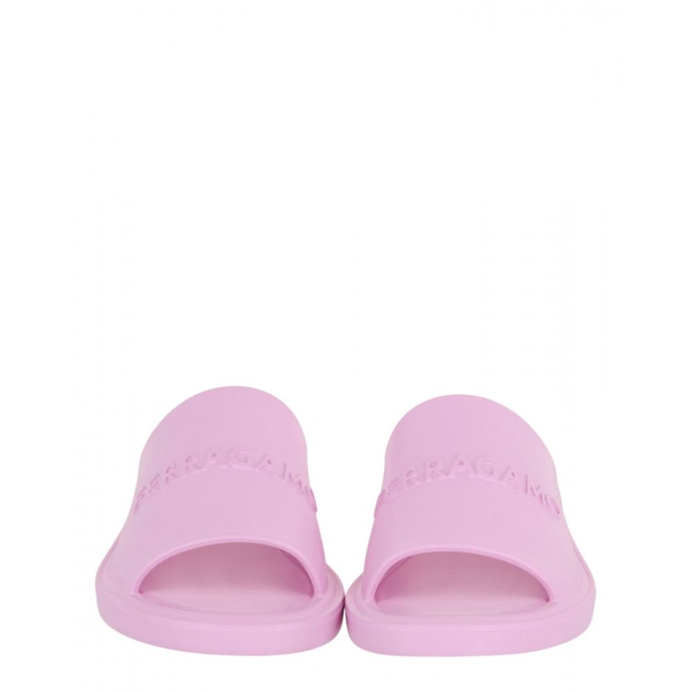Salvatore Ferragamo Giuneva Logo Slides Pink