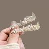 Girl Hairpin Imitation Pearls Fairy Butterfly Design Side Bang Hair Clip