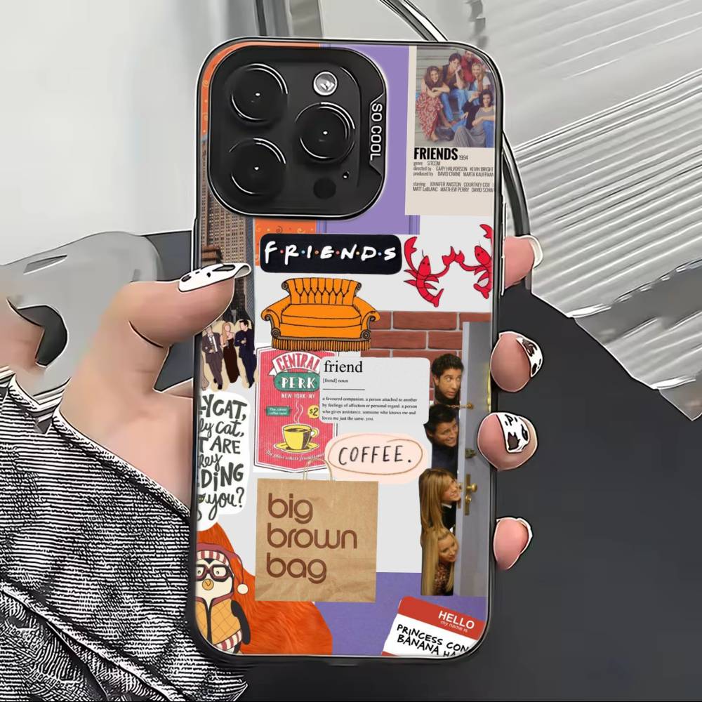 Hot TV Show F-Friends Phone Case For iPhone 17,16,15,14,13,12,11 Plus,Pro Max,XS,Colored Silver Plated Inside Cover